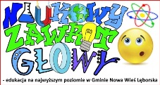 Grafika: Gmina Nowa Wieś Leorska serdecznie zaprasza do udziału w projekcje NAUKOWY ZAWRÓT GŁOWY
