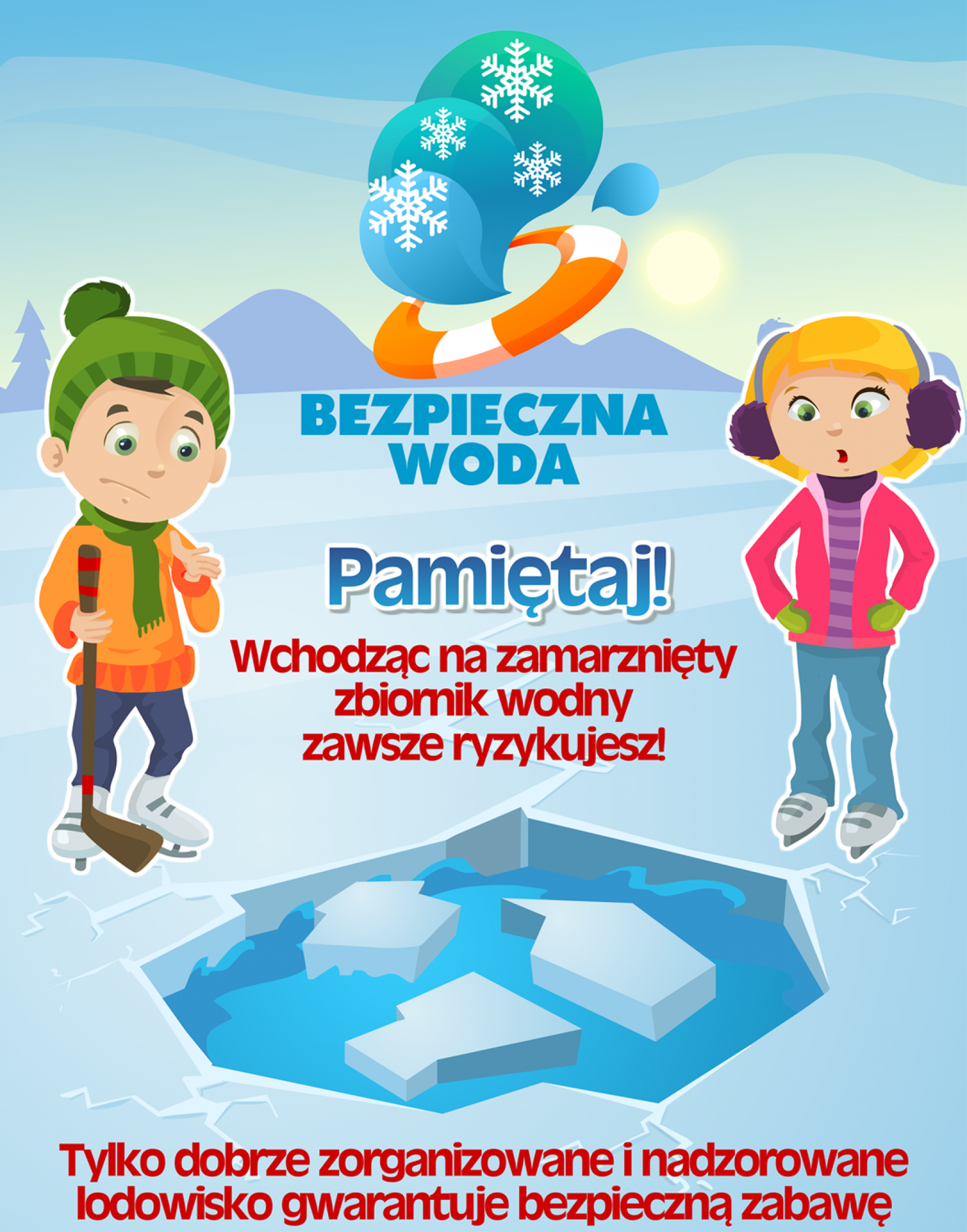 Grafika: BEZPIECZNE FERIE