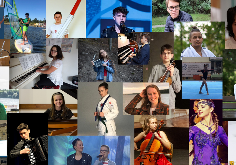 Kolaż zdjęć przedstawiający różne pasje młodzieży