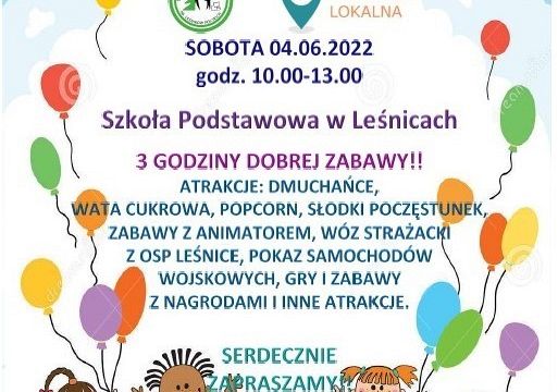 Plakat - Dzień Dziecka 04.06.2022 - SP LEŚNICE grafika