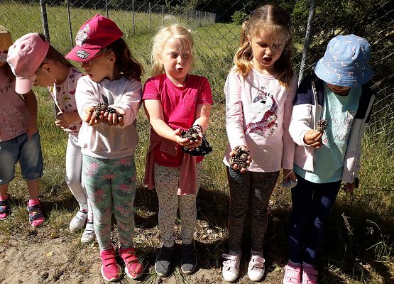Dzieci podczas zajęć logopedycznych, które odbywały się w terenie 1