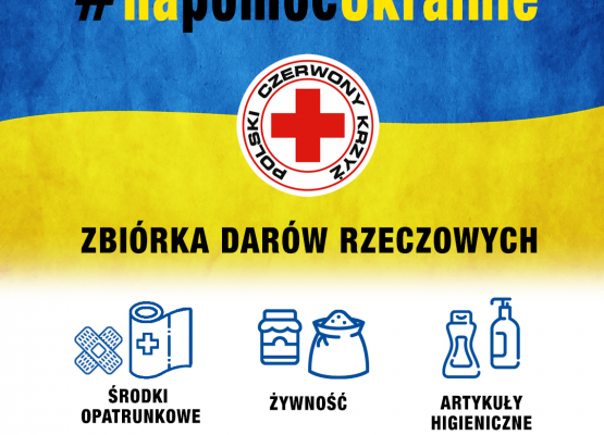 plakat informacyjny #napomocUkrainie grafika