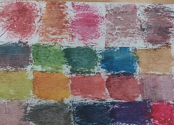 Malowanie kartonikiem Nikola klasa 1