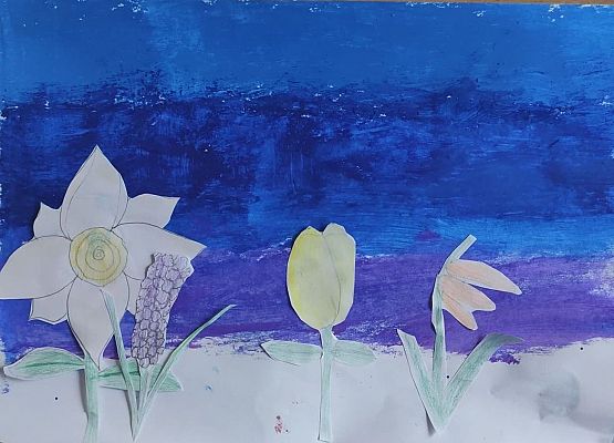 Malowanie kartonikiem i wycinanki z papieru Nadia klasa 3