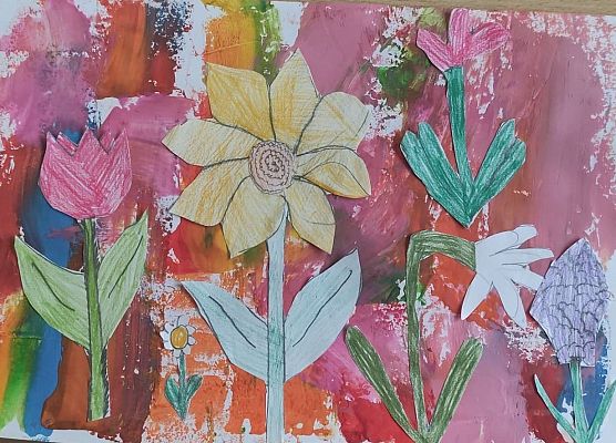 Malowanie kartonikiem i wycinanki z papieru Lena klasa 3