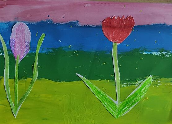 Malowanie kartonikiem i wycinanki z papieru Wanessa klasa 2