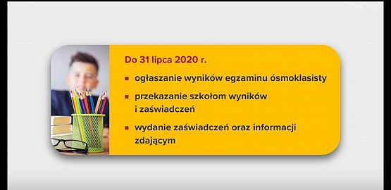 Grafika #4: INFORMACJE - KONFERENCJA PRASOWA MINISTRA EDUKACJI NARODOWEJ DOTYCZĄCA PRZEPROWADZANIA EGZAMINÓW W 2020 ROKU I HARMONOGRAM REKRUTACJI DO SZKÓŁ PONADPODSTAWOWYCH