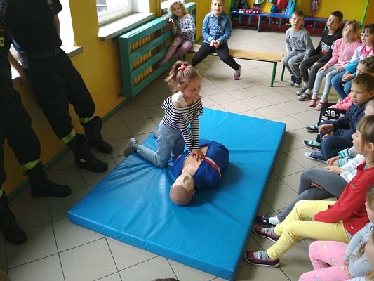 Grafika #1: Spotkanie klas I-III ze strażakami.